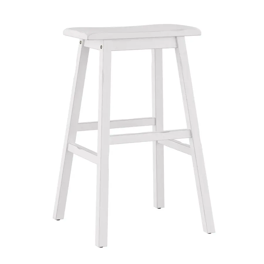 

Moreno Wood Backless Bar Height Stool, 29 High, Sea White