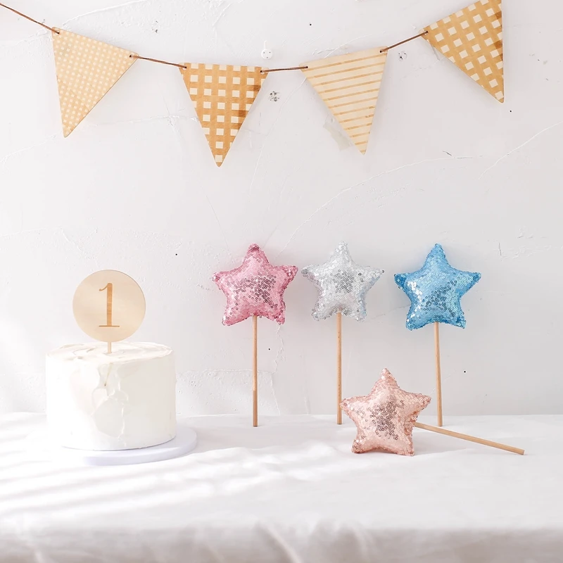 Baby Photography Accessories Birthday Sequin Star Magic Stick Birthday Party Decoration For Baby Boys And Girls Birth Best Gift