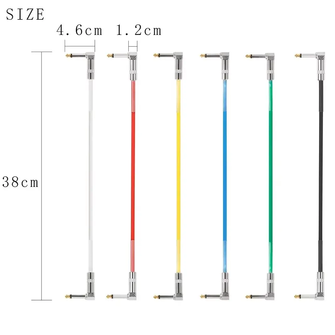 IRIN Guitar Pedal Cable 6.35MM Right Angle Nickel Plug Connection Guitar Pedal Color Connector 30cm Guitar Parts Accessories