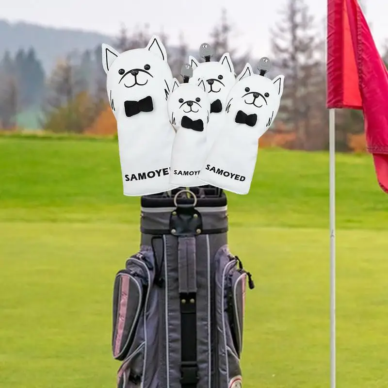 

Golf Club Cover 4X Dog Design Driver Head Covers For Golf Clubs Men Waterproof Protective Soft Plush Lining Headcovers For Men