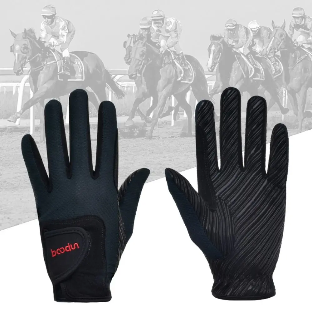 Suede Horse Riding Gloves Wear Resistant Anti-slip Equestrian Gloves Breathable Comfortable Sports Riding Gloves Outdoor Golfing