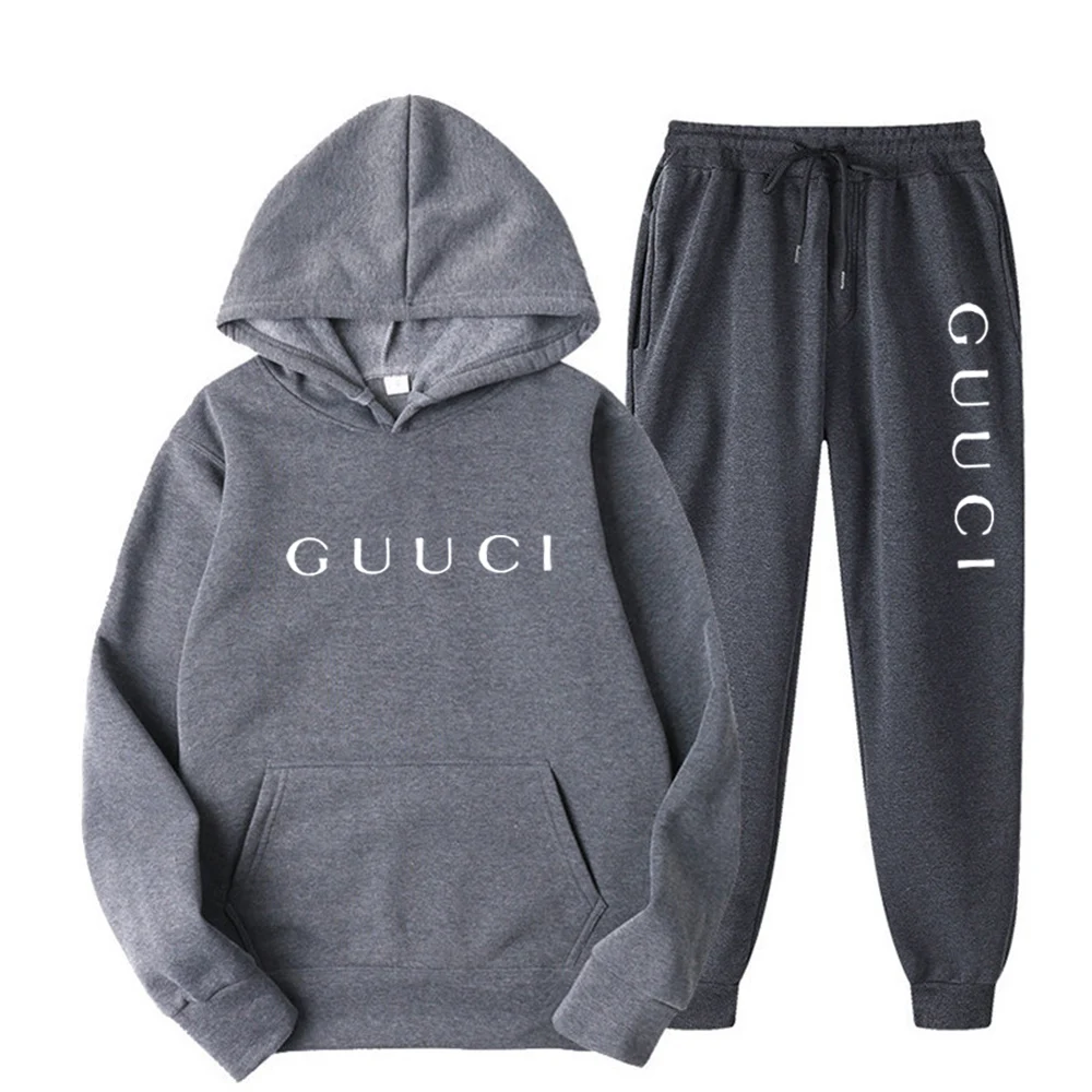 New Autumn Winter Men Women Tracksuit Hoodies + Pants 2Pcs Sets Suit Fashion Trend Hip Hop Y2K Clothing Sportswear Sweatshirts