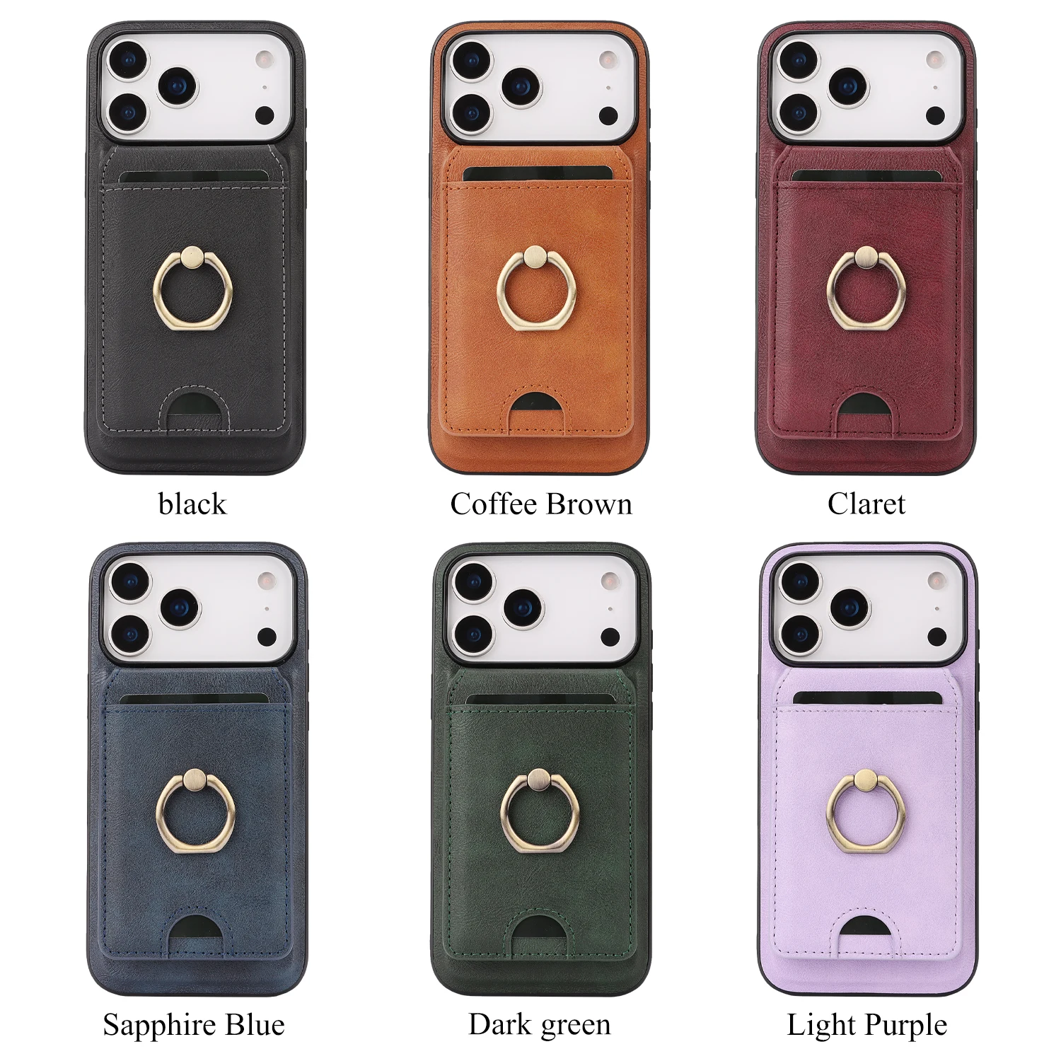 in 1 Detachable Vertical Magnetic Card Solt Ring Holder Wallet Leather Case For iPhone 17 16 Pro Max 15 Plus 14 13 12 Bag Cover view 5