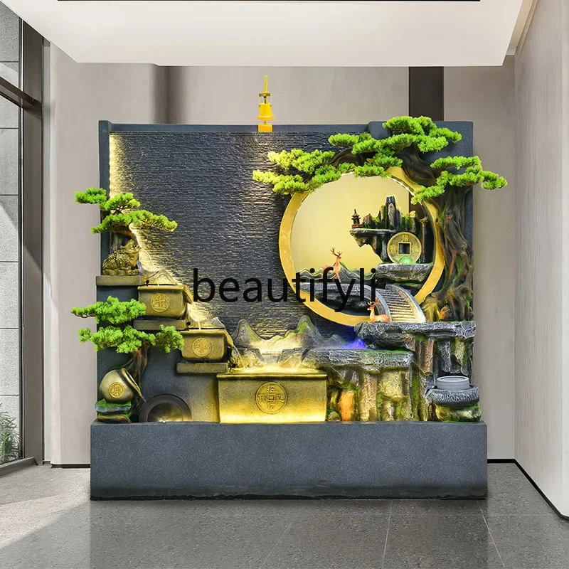 

A26 Water curtain wall living room running water screen partition rockery fountain landscape courtyard outdoor ornament