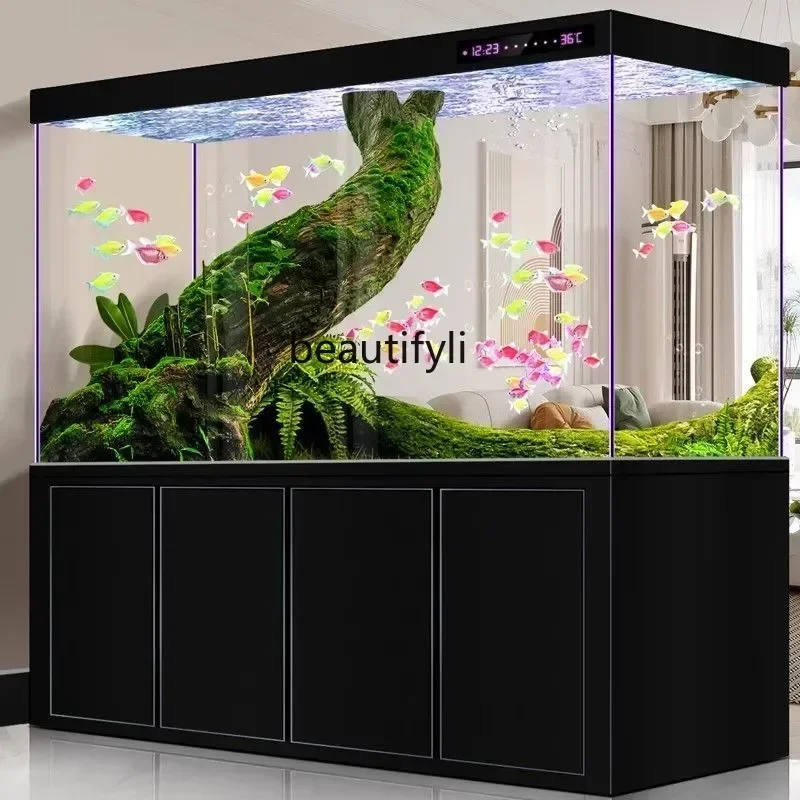 

A15 New medium and large living room home office ecological fish tank aquarium bottom filter ultra-white glass
