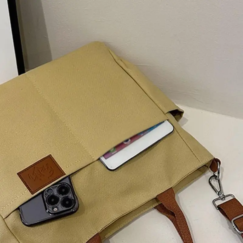 

Women Canvas Shoulder Bag Casual Tote Handbags Multi-pocket Zipper Crossbody Bag 20CA