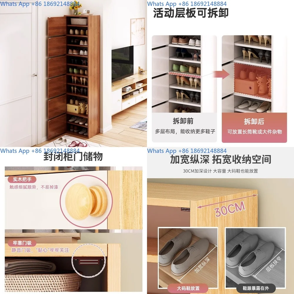 

Shoe Cabinet for Home Entryway Large Capacity Dustproof Storage Simple Narrow Shoe Rack for Small Spaces