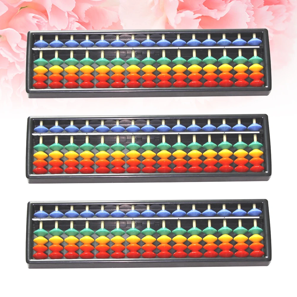 

3pcs 15 Rods Colorful For Kids Portable Plastic Calculating Tool Learning Arithmetic Abacus Educational