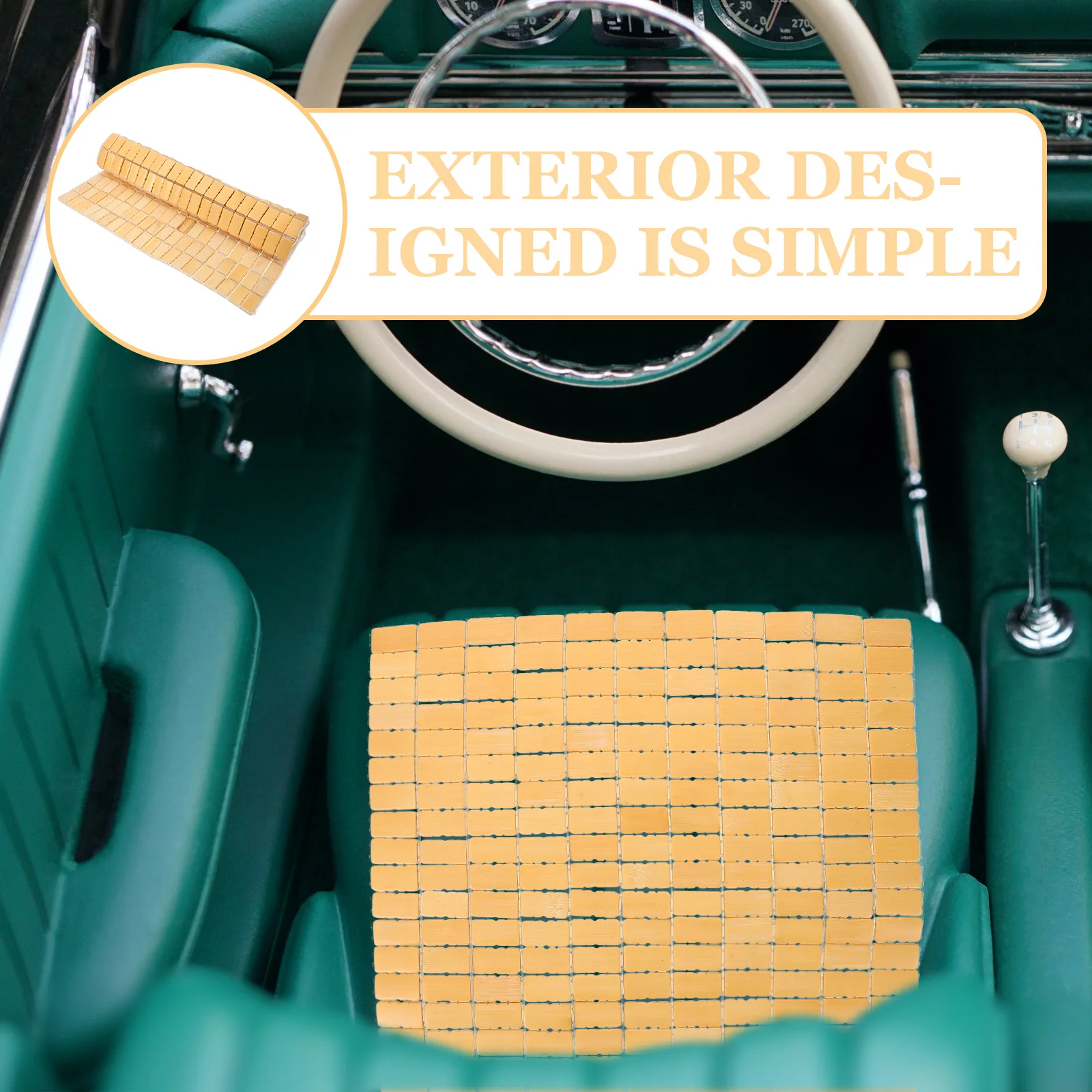 

Bamboo Seat Car Truck Office Chair Bamboo Chair Seat Cushion Pad Summer Cool Breathable Driving Small Cushion Automotive