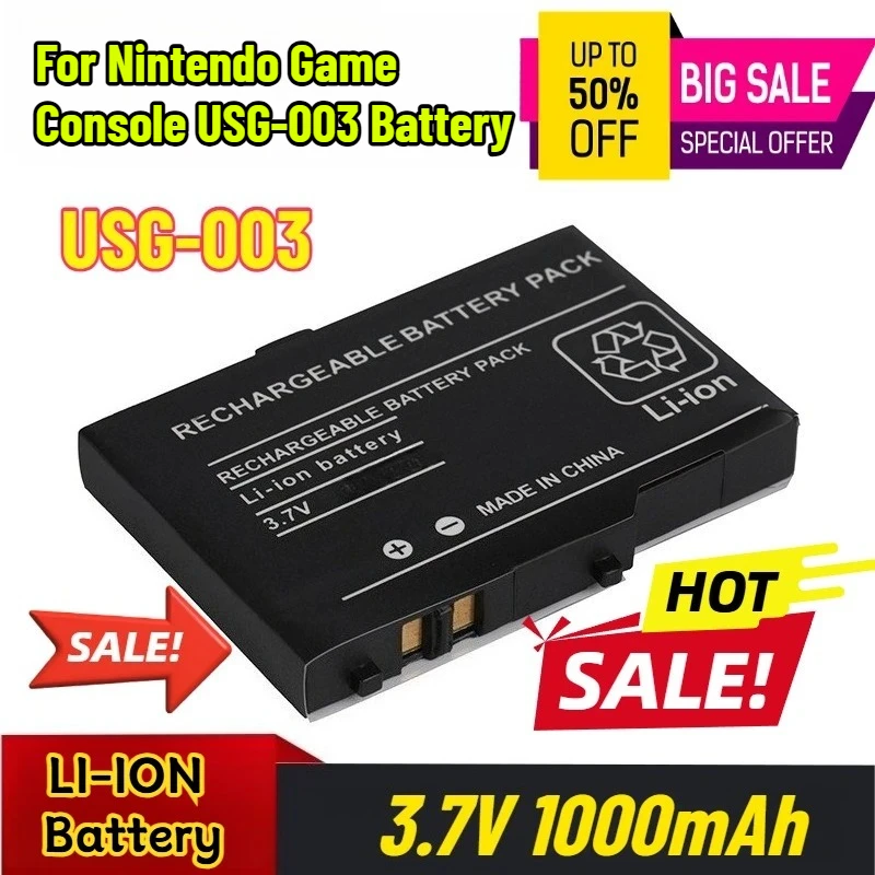 

3.7V 1000mAh Rechargeable Batteries for Nintendo Game Console USG-003 Battery