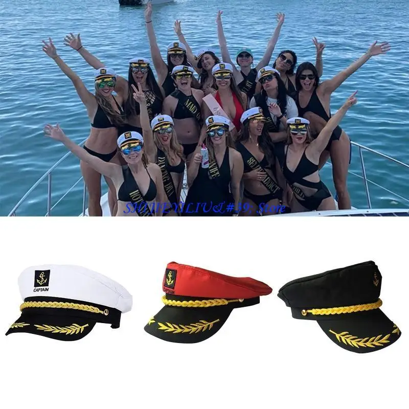 

E21F Sailor Hat Marine Hat Yacht Captain Hat Sailor Captain Costume Marine