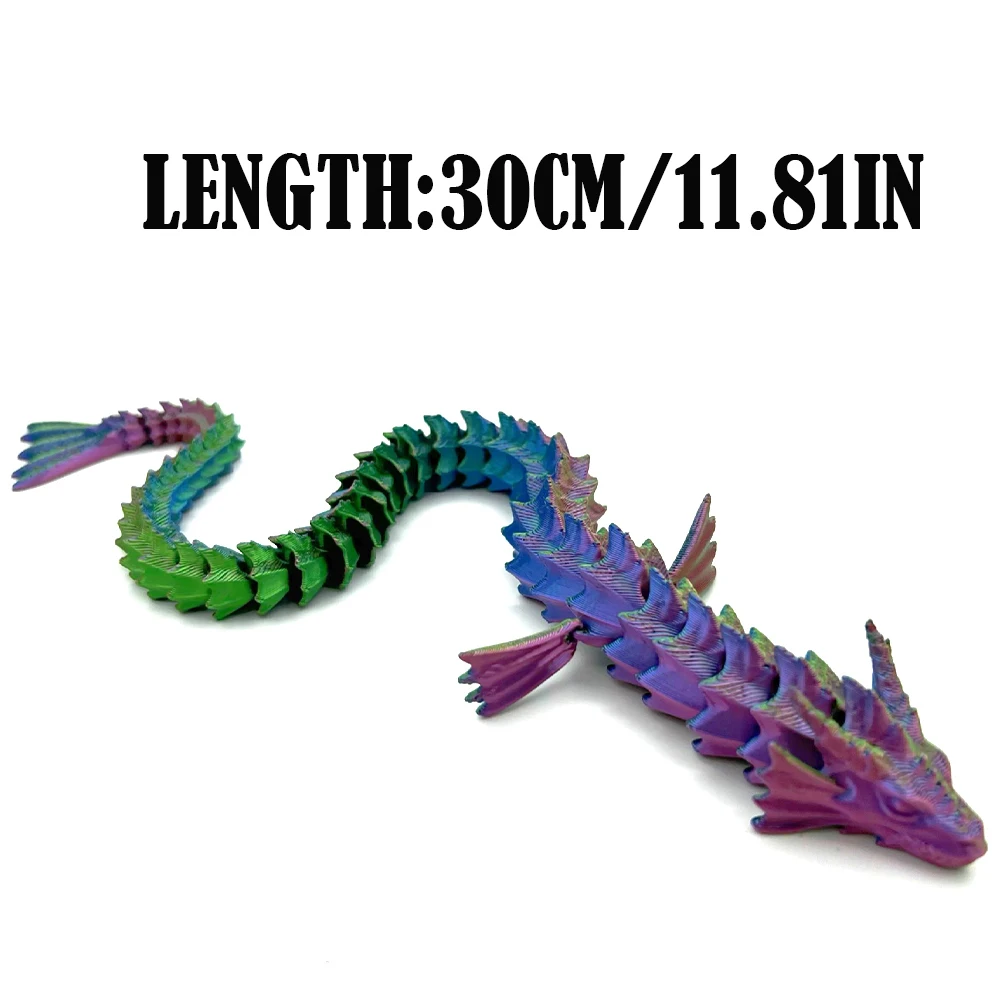 3D Printed Toys Multi-joint Legendary Sea Dragon Model Ornament Realistic Animal Figures Decorations Desktop Novelty Kids Gifts