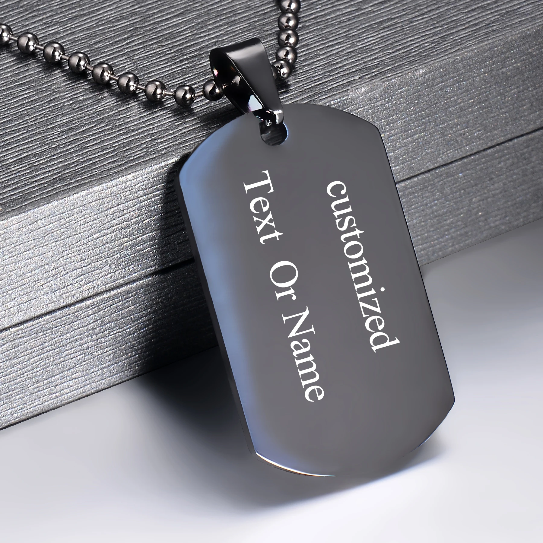 Kiss Jewelry Personalized Custom Photo Name Message Necklace Stainless Steel Pendant Chain Engrave ID Dog Tag Necklace Gifts