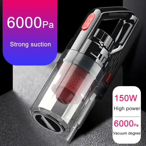 150W Mini Car Vacuum Cleaner 6000Pa 30000min Handheld Wireless Charging Model High Power Small Car Home Interior Vacuum Cleaner