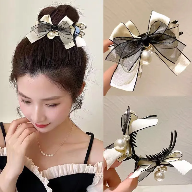 

Elegant Big Bow Hairpin For Women Ribbon Clip Bowknot Barrettes Korean Retro Girl Hair Accessories