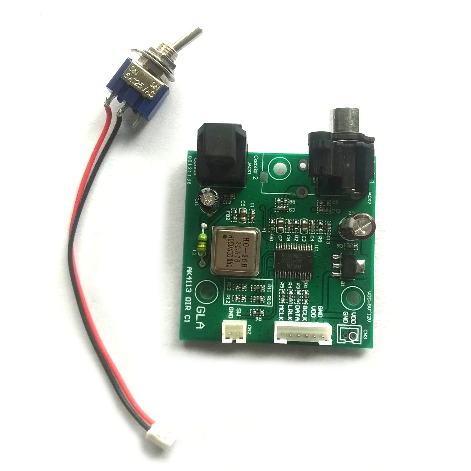 SPDIF coaxial fiber AK4113 receiver board Digital input I2S output 24 /LJ-24/RJ-16/ RJ-18 sampling 32K~192KHZ