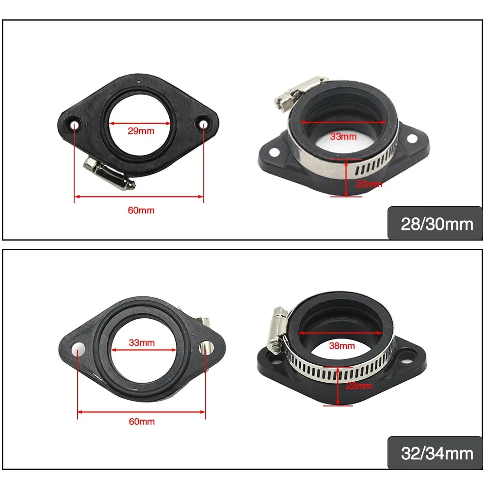 Motocross Motorcycle Rubber Carburetor Inlet Intake Pipe Adapter for KEIHIN MIKUNI KOSO PE PWK21‑34 Air Intake