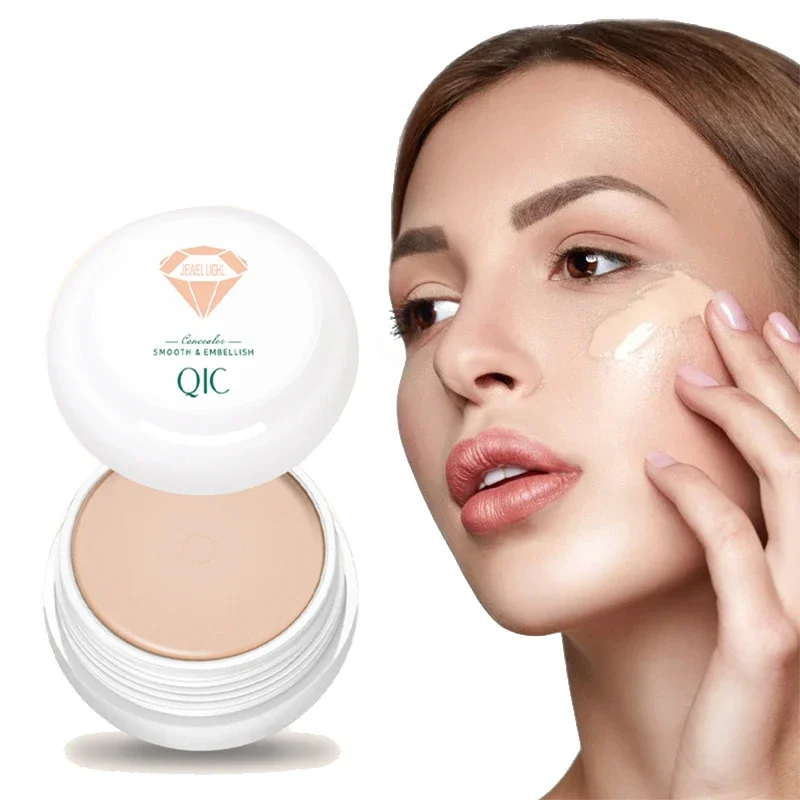 QIC 3 Colors Smooth Finish Concealer Makeups Pressed Powder High Coverage Concealer Anti Dark Circle Freckle Foundation BB Cream