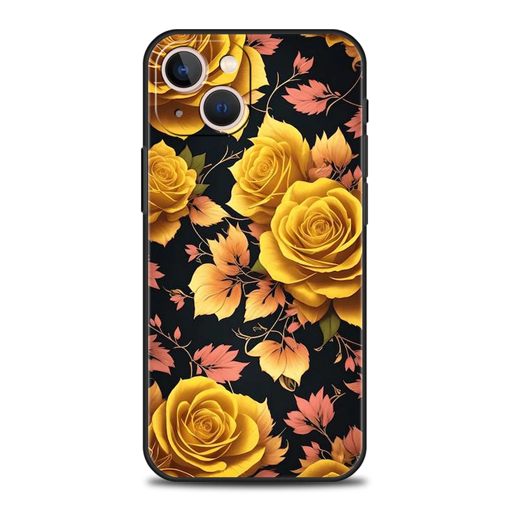 Flower Phone Case for iPhone 16 15 14 13 12 Pro Max 11 Pro Max 7 8 Plus XS XR Shockproof Silicone Soft Shell Fundas Capas Bags – Detail 6