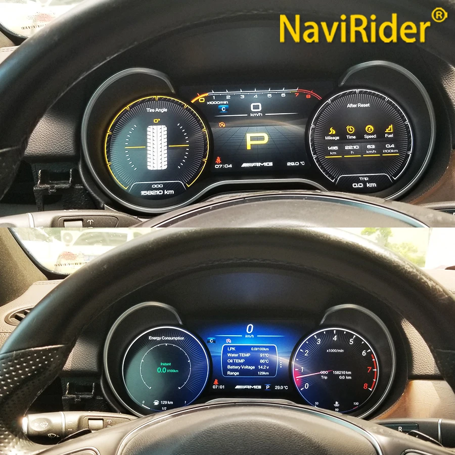 NAVIRIDER LCD Digital Dashboard Cluster For Benz ML GL GLE GLS G W166 X166 W463 2012-2018 Auto Instrument Paneel Cockpit NTG4.5