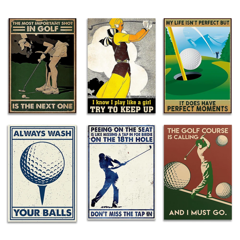 

Golf is calling, I'm going golf girls, golf life is full of important choices, always wash your balls golf wall art golf posters