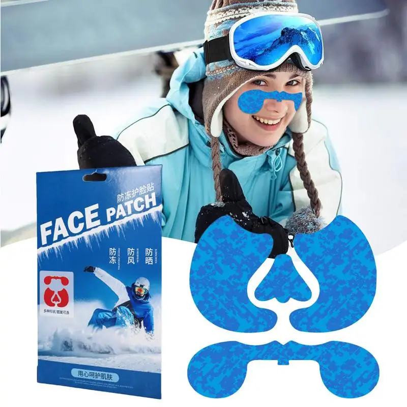 Heat Patch Face Set Of 2 Heat Nasal Patch Anti-Freeze Winter Skiing Patch Warm Sunscreen Patch Waterproof For Skiing Sports