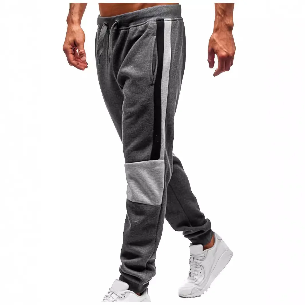 New Cross-border Spring And Autumn Men's Fashion Color Matching Casual Sports Running Trousers