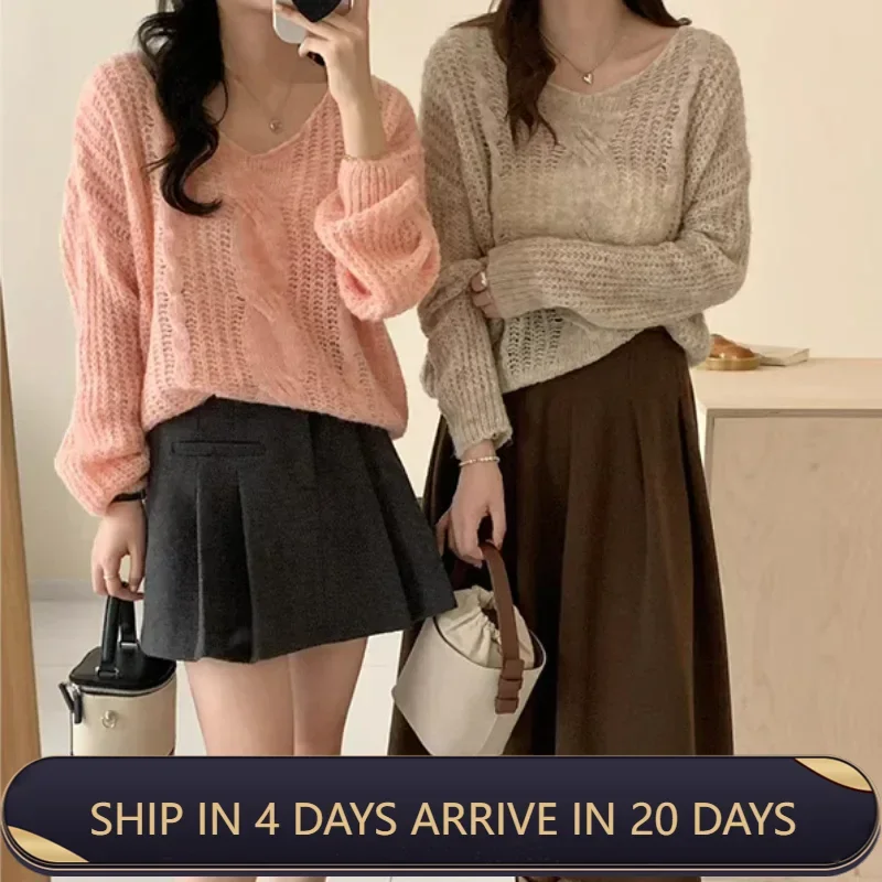 2024 New Arrival Loose Cardigan Sweater For Women Soft And Sweet Mohair Knitwear Casual Outwear Coat Tops