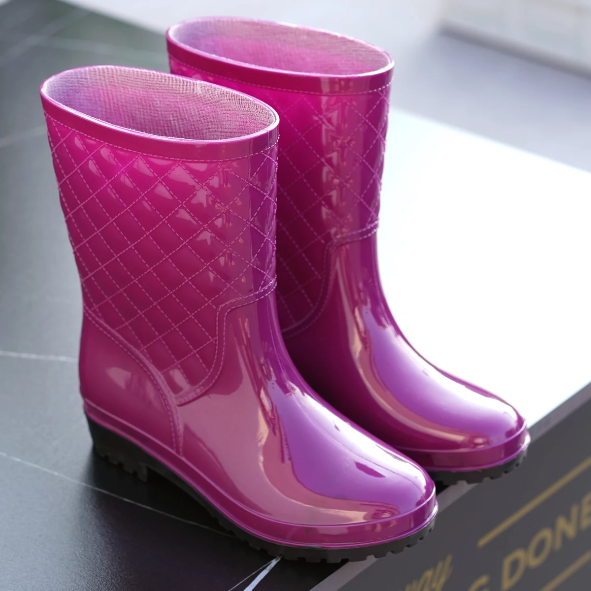 Fashionable, Lightweight, Waterproof and Anti-Slip Women's Rain Shoes for Outdoor Attendance view 5