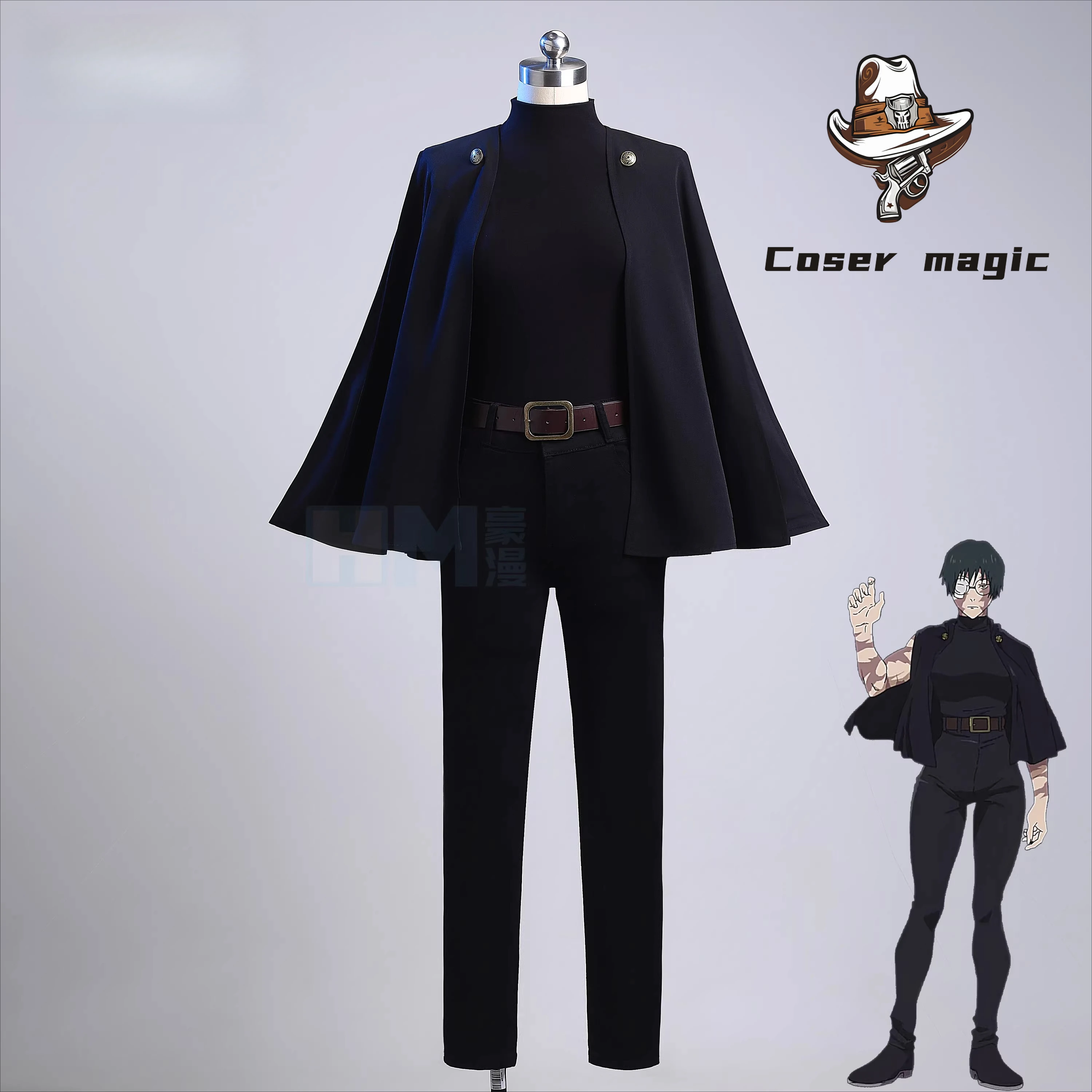 

Anime Jujutsu Kaisen Zenin Maki Cosplay Costume Uniform Halloween Carnival Party Christmas Play Role Clothes Clothing