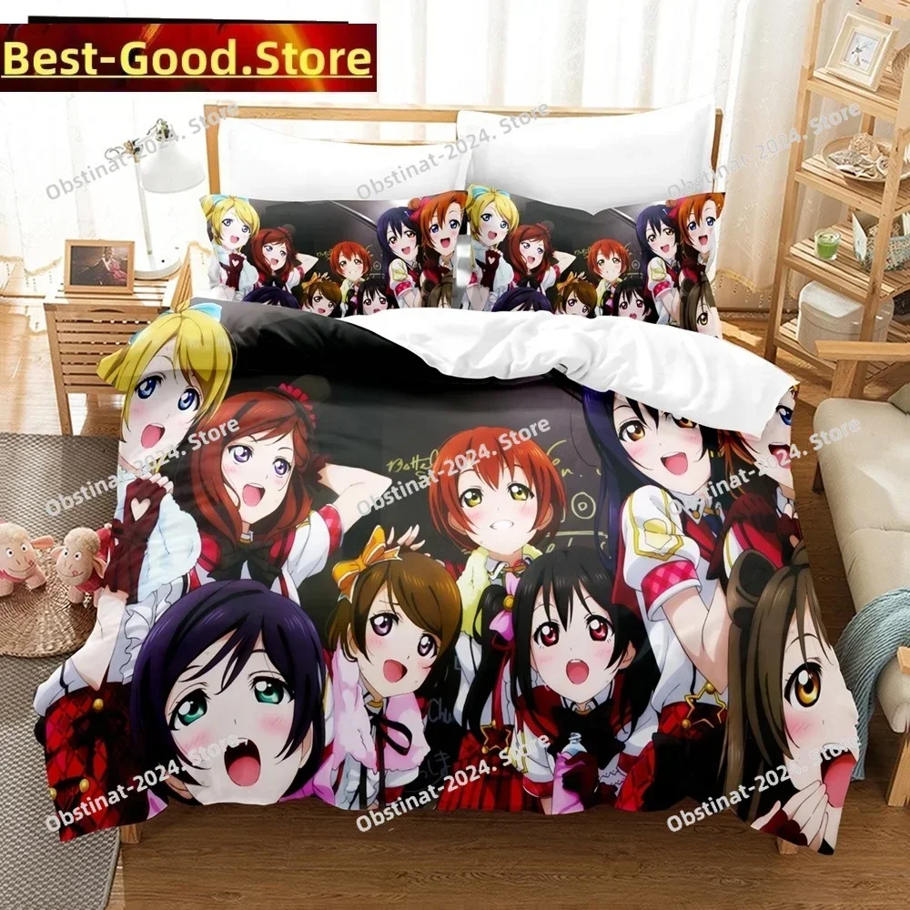 3D Cartoons LoveLive! School idol project Bedding Sets Duvet Cover Set With Pillowcase Twin Full Queen King Bedclothes Bed Linen