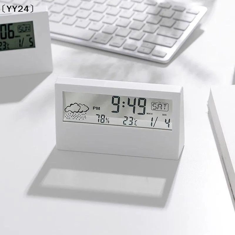 Thermo-Hygrometer Clock Creative Weather Display Electronic Alarm CLock Bedhead Electronic Clock Temperature And Humidity