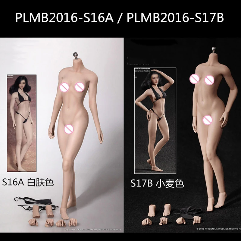 

TBLeague Phicen S16A S17B PLMB2016-S16A / PLMB2016-S17B 1/6 Female Seamless Figure Body Pale/Suntan Medium Breast/Head Sculpt