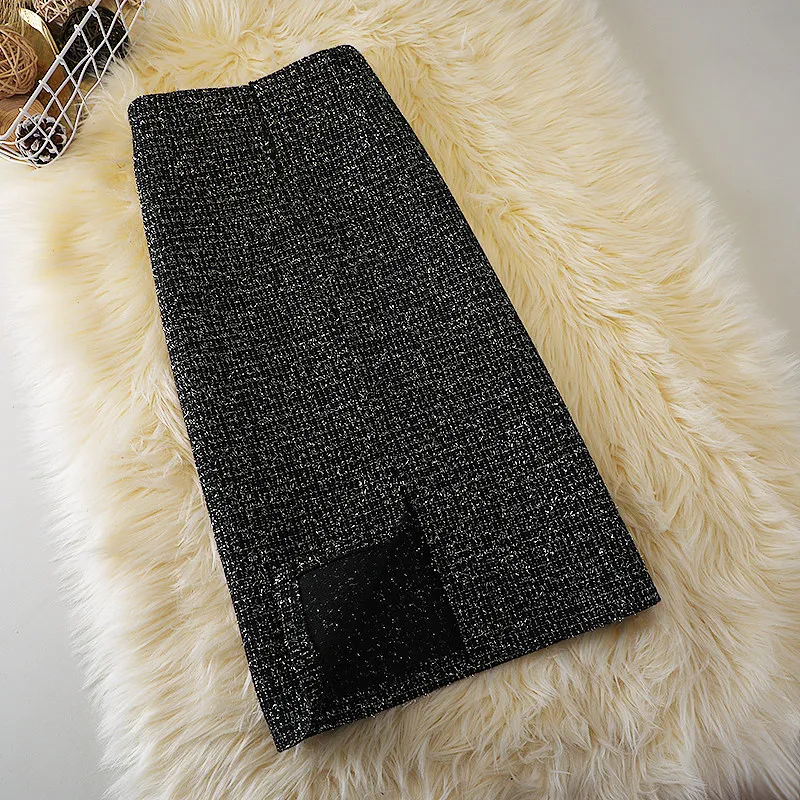 Women's Winter Fashion Long A-line Skirts 2026 New High Waist Casual Warm Skirts Ladies Thickened Small Fragrance Skirt U545