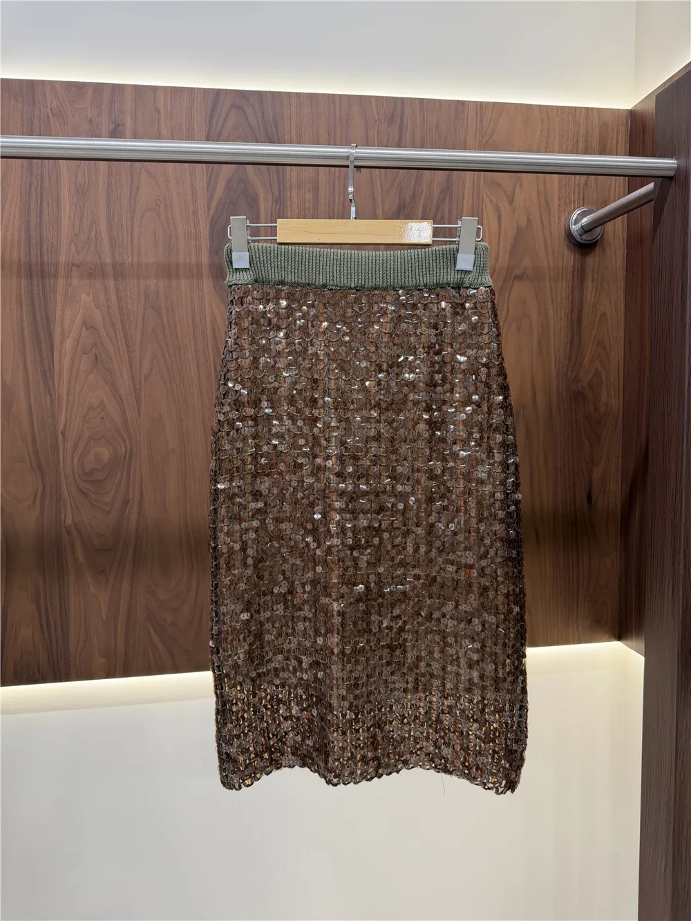 Heavy-Embellishment Sequin Openwork Tank Top and Midi Skirt Women 2-Piece Set view 5