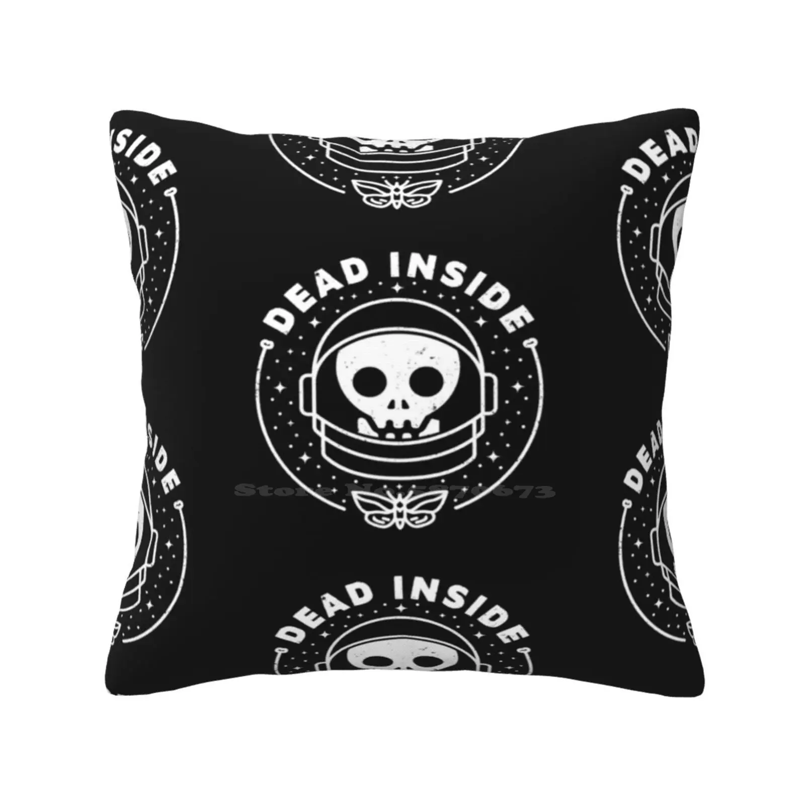 Dead Inside Fashion Sofa Throw Pillow Cover Pillowcase Death Dead Inside Black Astronaut Space Skull Stars Space Helmet Life