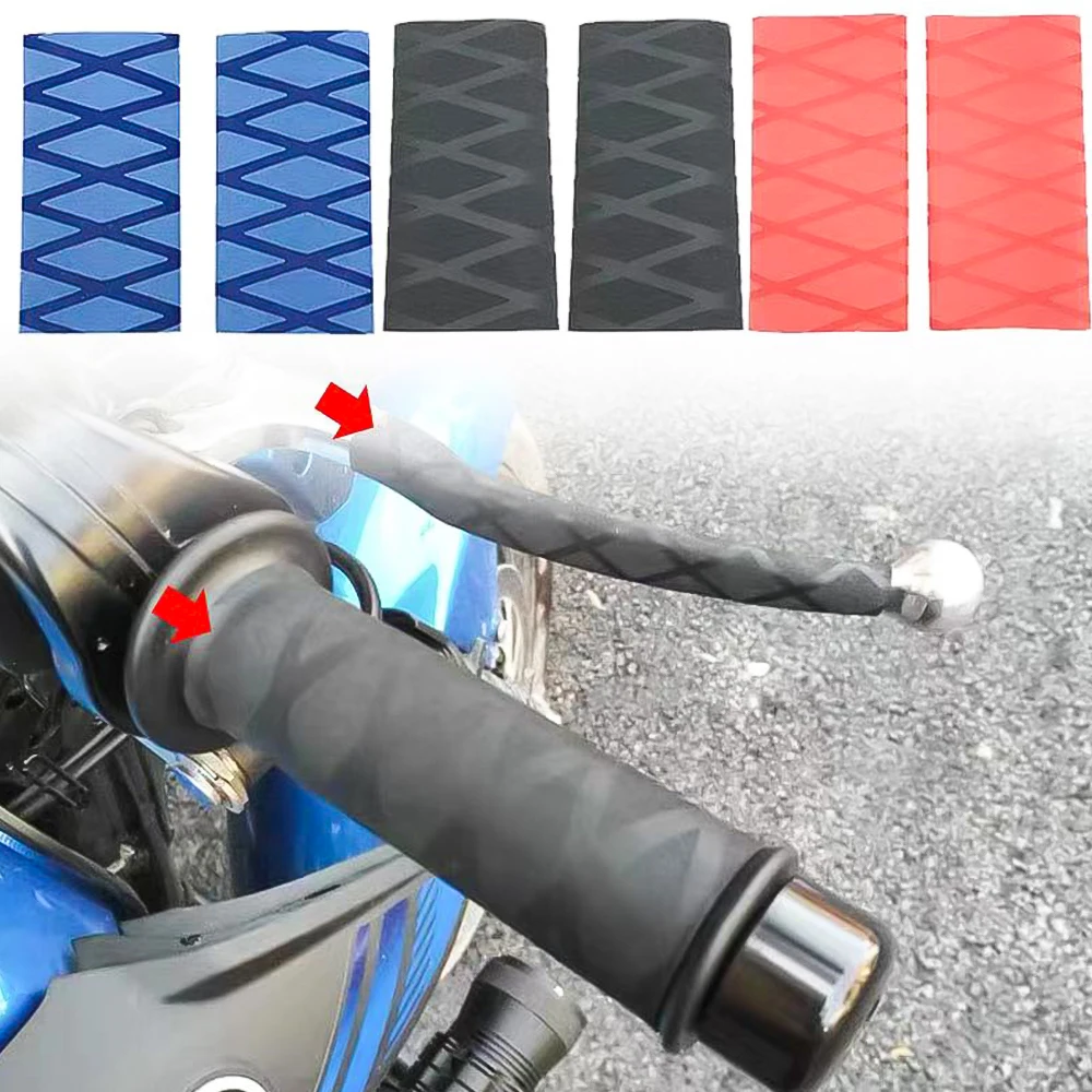 Non-slip Rubber Grip Glove Motorcycle Handle Cover Universal Heat Shrinkable Grip Cover Sleeve Handlebar Covers