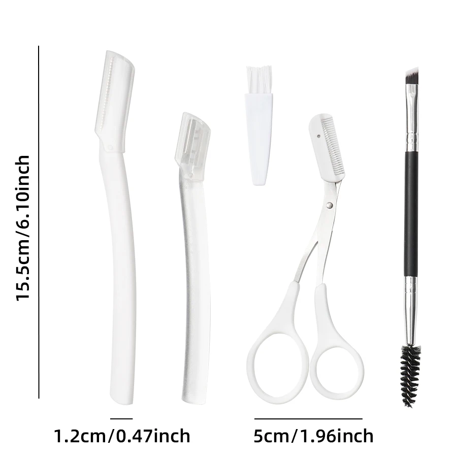 4pcs/set eyebrow razor, stainless steel eyebrow razor, eyebrow cutter with comb, for beginners, beauty tools, for all skin types