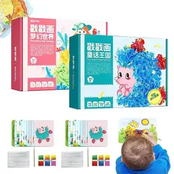 Children 3D Educational Toys Poke Art DIY Toys Childhood Dream Hand-Painted Educational Poke Painting Puzzle Fabric Art Frenzy