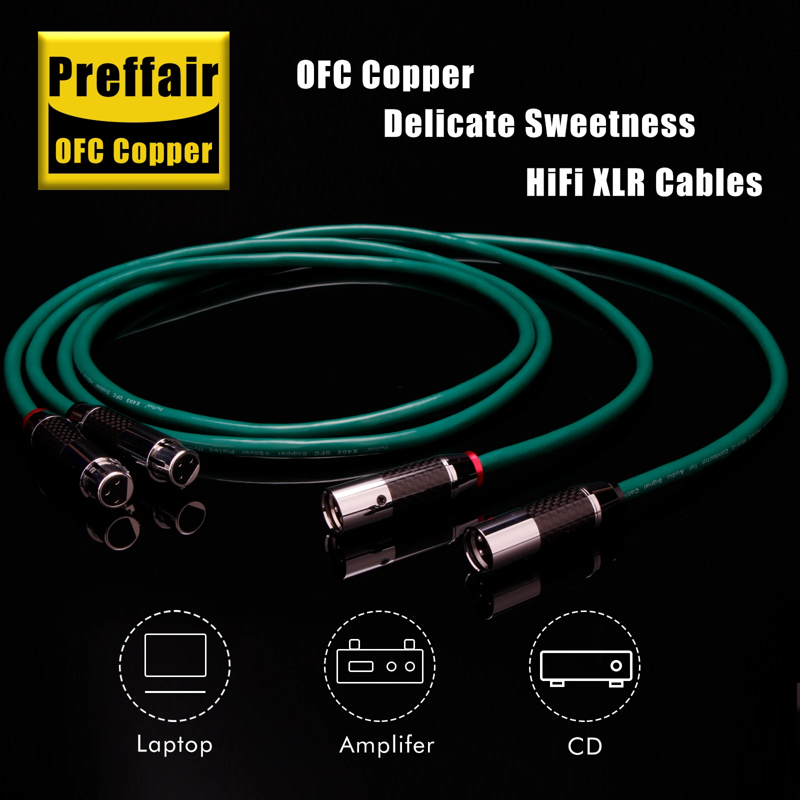 Paar Mcintosh XLR-Kabel, symmetrische Kabelverlängerung, 3-poliges XLR-Kabel für Verstärker