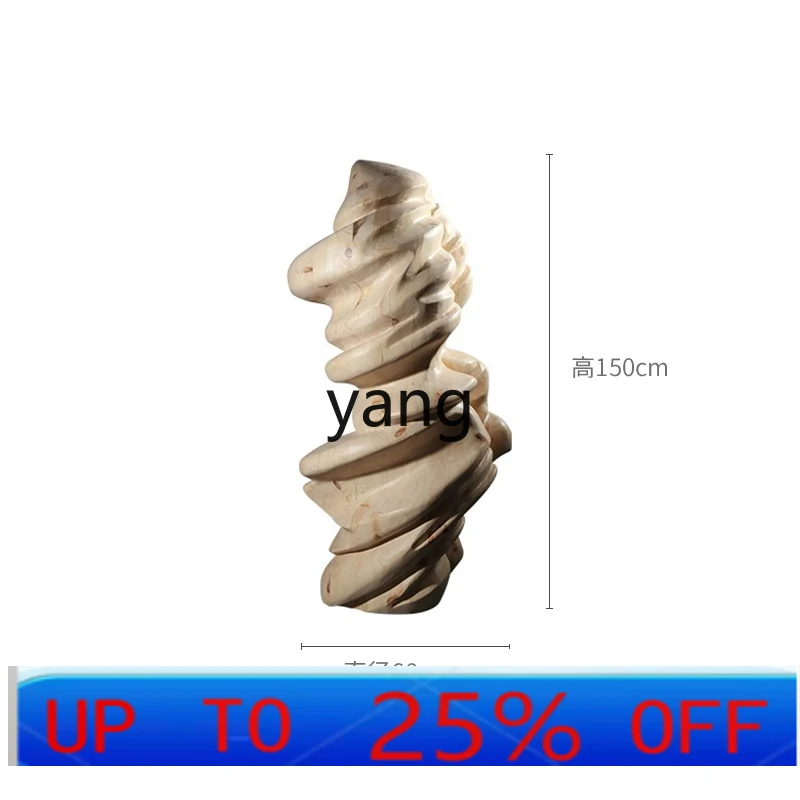 

CX Decoration Large Wood Carving Floor Ornaments Installation Art Sales Department Hotel Sculpture