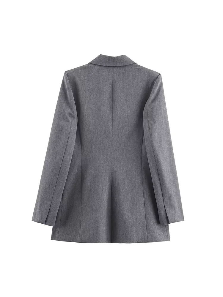2025 frauen Herbst Blazer Mäntel Kausalen Solide Zweireiher Weibliche Elegante Straße Blazer Oberbekleidung Kleidung