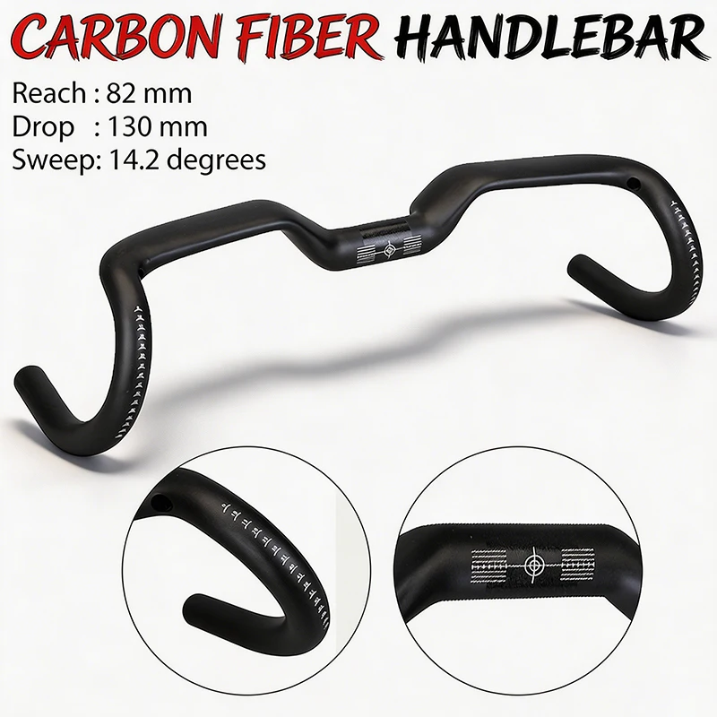 

Carbon Fiber Road Bike Handlebar Professional Bicycle Drop Handlebar 340/360/380/400/420/440/460/480/500mm for Road Gravel Bike
