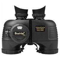 Boshile 7x50 Binoculars Powerful Marine Telescope With Compass Rangefinder Waterproof BAK4 Prism FMC Lens For Navigation Hunting