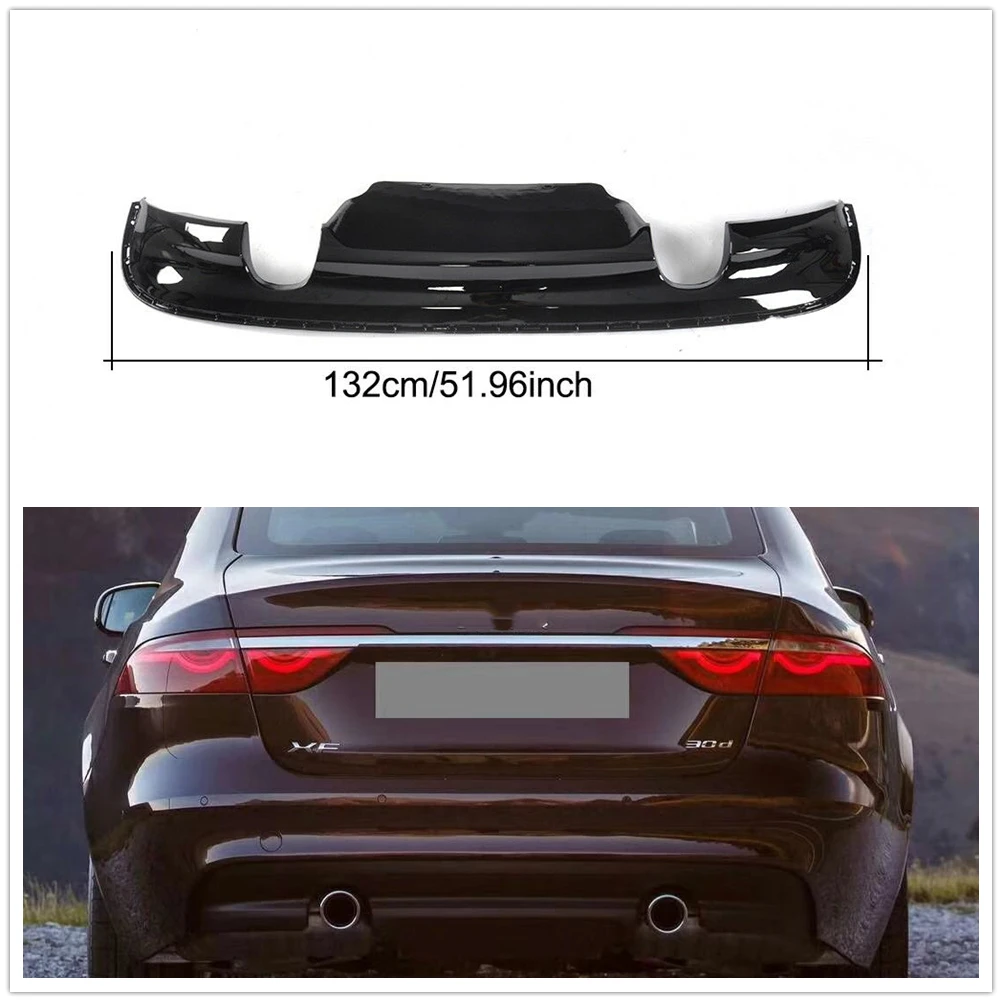 Glossy Black Rear Bumper Diffuser Lip Exhaust Boot Guard Lower Bracket Spoiler Plate For Jaguar XF Sedan 2016-2018