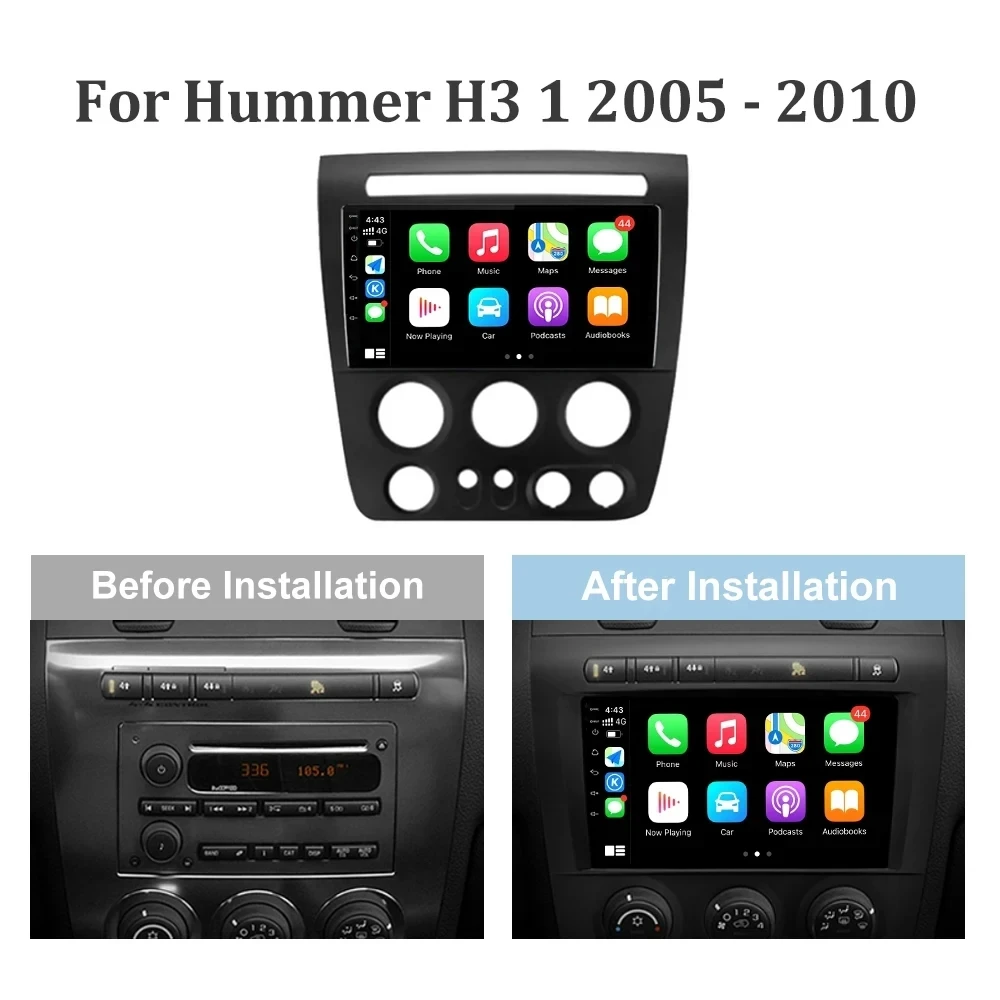 Android14 Car Radio For Hummer H3 1 2005 2006 2007 - 2010 Navigation GPS Multimedia Video Player Stereo wireless Carplay Auto 4G