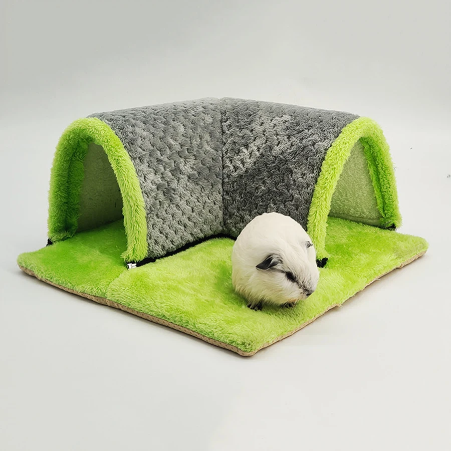 سرير نفق مخبأ خنزير غينيا الدافئ، أنفاق وأنابيب خنزير غينيا الناعمة القابلة للإزالة للقفص، خنزير غينيا يخفي الصوف للفئران، قوي #2