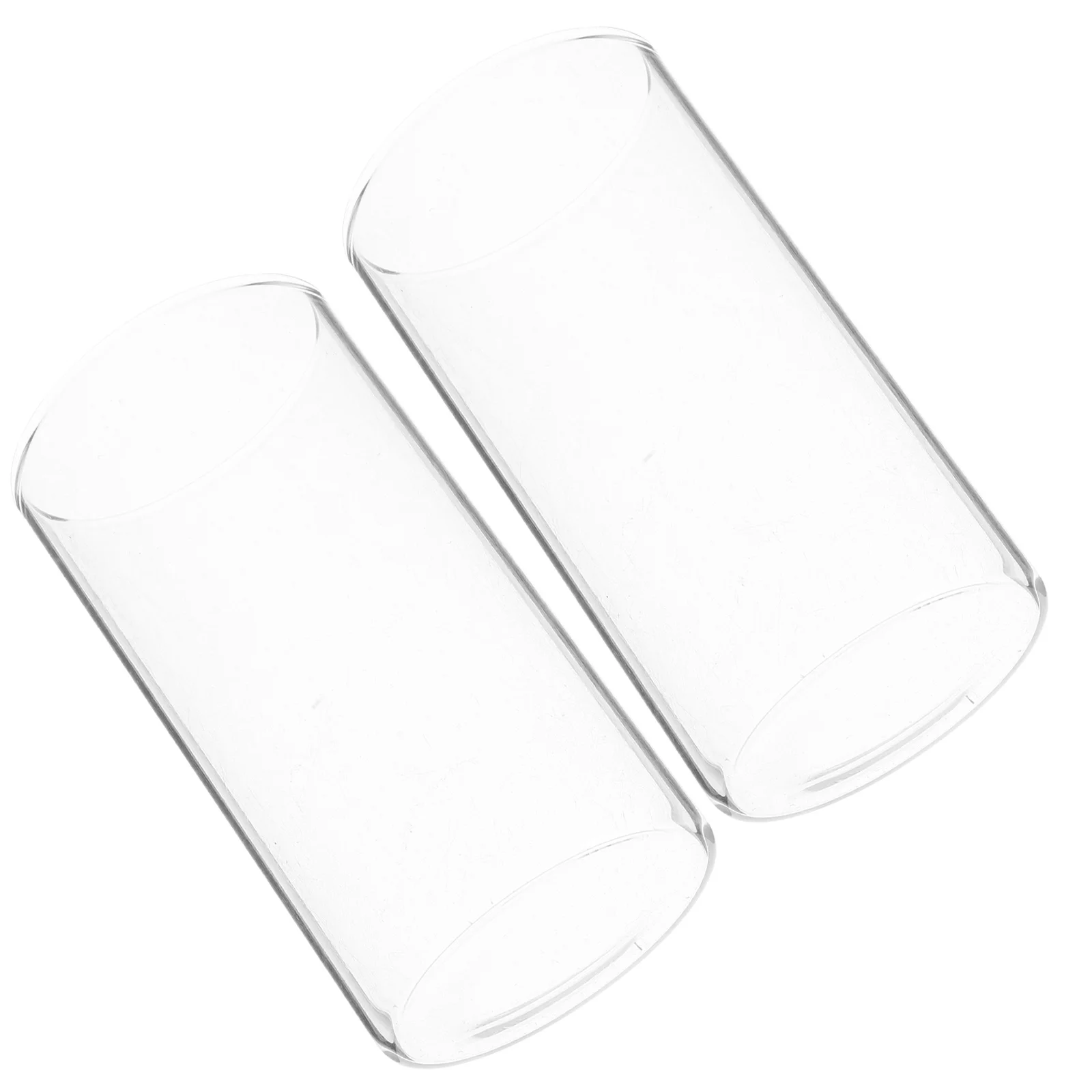 

2Pcs Transparent Glass Cylinder Holders Clear Decorative Hurricane Candleholders Floating Holders Wedding Party