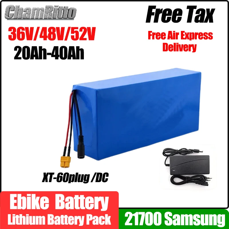 36V Ebike rower elektryczny Bafang 2000W 52V Batterij 48V 20/25/30/40ah Ebike Elektrische Fiets Accu Akku 21700 Batterij litowy