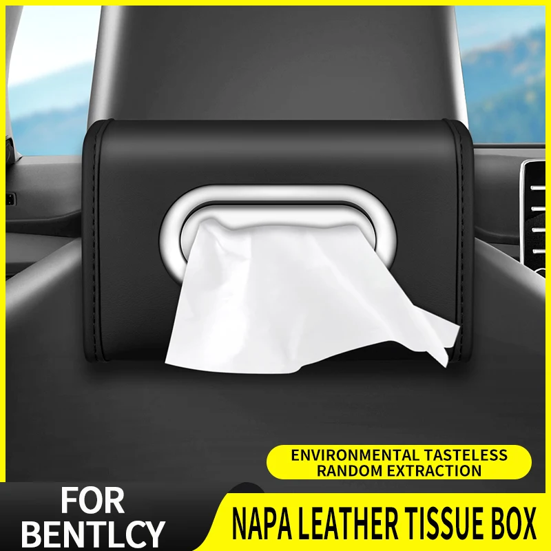 Car Tissue Box Car Visor Tissue Box Paper Case Armrest Hanging Bag For Bentley Continental GT Flying Spur Arnage Bentayga